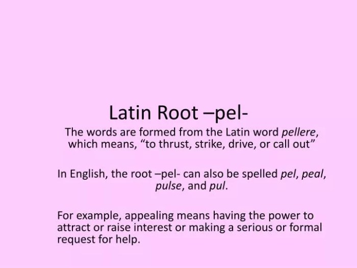 Root words pel puls presentation definition